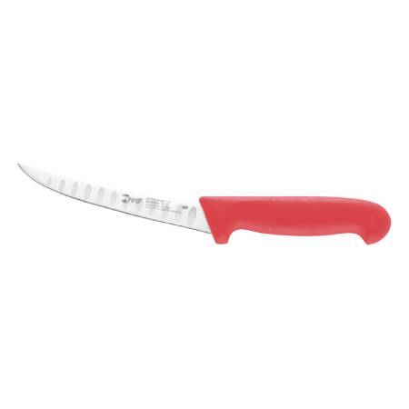 PROFESSIONALLINE I - Granton boning knife semi flex red handle 150mm