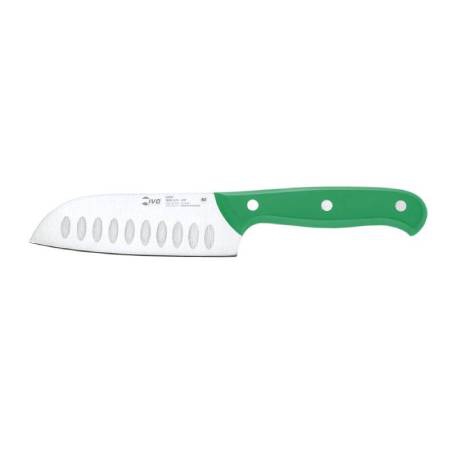 SOLO - Granton santoku knife green handle 125mm