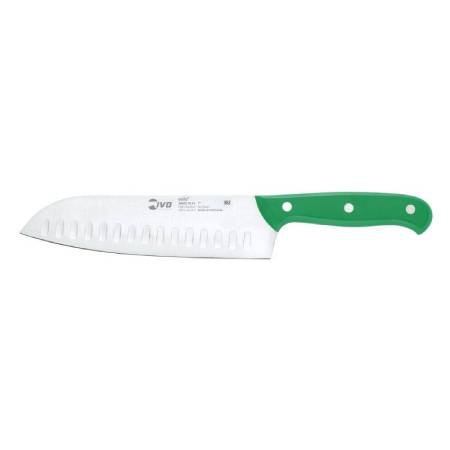 SOLO - Granton santoku knife green handle 180mm